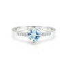 Blue Aquamarine Solitaire Ring 6.00 Ct. Heart Cut 925 Sterling Silver Stackable