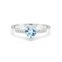 Blue Aquamarine Solitaire Ring 6.00 Ct. Heart Cut 925 Sterling Silver Stackable
