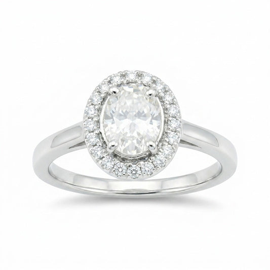 GRA Certified 4.50 Ct. Moissanite Oval Cut Ring 925 Sterling Silver Women Fine J
