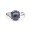 Black Pearl Round Cut Solitaire Ring 3.50 Ct. 925 Sterling Silver Gift for Her
