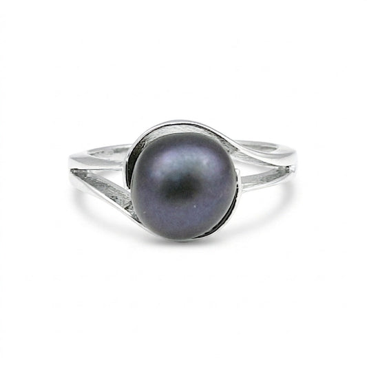 Black Pearl Round Cut Solitaire Ring 3.50 Ct. 925 Sterling Silver Gift for Her