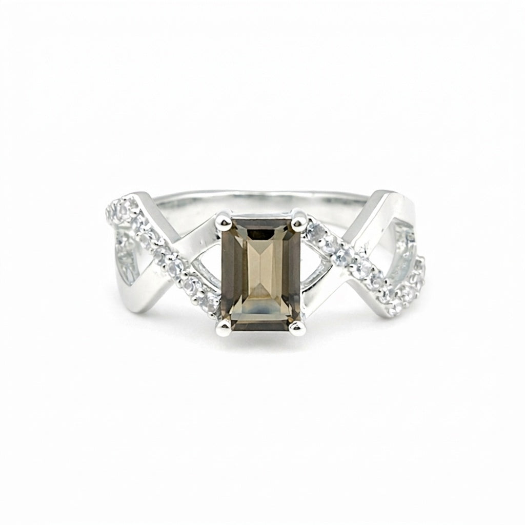 Topaz Gemstone Ring 7.00 Ct. Emerald Cut 925 Sterling Silver Birthday Gift Her