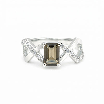 Topaz Gemstone Ring 7.00 Ct. Emerald Cut 925 Sterling Silver Birthday Gift Her
