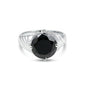 Black Moissanite Round Ring 7.50 Ct. 925 Sterling Silver Stackable Eternity Band