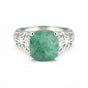 Emerald Cushion Solitaire Gemstone Ring 4.00 Ct. 925 Sterling Silver Women Gift