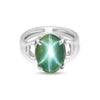 Sapphire Oval Cabochon Solitaire Gemstone Ring 3.00 Ct. 925 Sterling Silver Wome