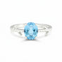 Aquamarine Gemstone Ring 7.00 Ct. Oval Cut 925 Sterling Silver Birthday Gift Her