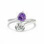 Purple Amethyst Pear Ring 6.50 Ct. 925 Sterling Silver Stackable Eternity Band G