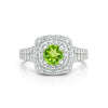 2.00 Ct. Green Amethyst Ring Round Cut 925 Sterling Silver Eternity Band Fine Gi