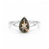 Brown Topaz Pear Cut Solitaire Ring 6.60 Ct. 925 Sterling Silver Gift for Her