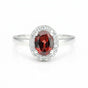 Red Garnet Solitaire Ring 4.85 Ct. Oval Cut 925 Sterling Silver Stackable Band