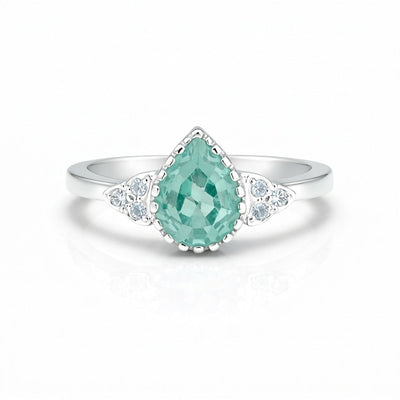 4.65 Ct. Aquamarine Pear Cut Ring 925 Sterling Silver Women Fine Jewelry