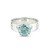 Green Moissanite Round Ring 6.65 Ct. 925 Sterling Silver Stackable Eternity Band