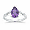 Amethyst Pear Solitaire Ring 5.80 Ct. 925 Sterling Silver Mother's Day Fine Jewe