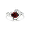5.45 Ct. Red Garnet Ring Oval Cut 925 Sterling Silver Eternity Band Fine Gift