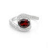 Garnet Oval Solitaire Gemstone Ring 3.80 Ct. 925 Sterling Silver Women Gift Her