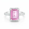 Pink Kunzite Emerald Cut Solitaire Ring 3.66 Ct. 925 Sterling Silver Gift for He