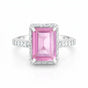 Pink Kunzite Emerald Cut Solitaire Ring 3.66 Ct. 925 Sterling Silver Gift for He