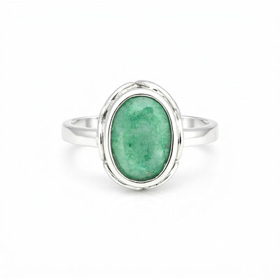 2.50 Ct. Emerald Oval Solitaire Ring 925 Sterling Silver Wedding Fine Jewelry
