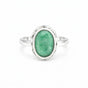 2.50 Ct. Emerald Oval Solitaire Ring 925 Sterling Silver Wedding Fine Jewelry