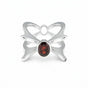 Red Garnet Solitaire Ring 3.65 Ct. Oval Cut 925 Sterling Silver Stackable Band