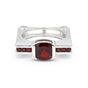 Cushion Cut Garnet Ring 2.00 Ct. 925 Sterling Silver Eternity Band Gift for Her