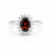 Garnet Gemstone Ring 4.80 Ct. Oval Cut 925 Sterling Silver Wedding Gift Her