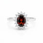 Garnet Gemstone Ring 4.80 Ct. Oval Cut 925 Sterling Silver Wedding Gift Her