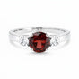 Red Garnet Oval Ring 3.00 Ct. 925 Sterling Silver Stackable Eternity Band Gift