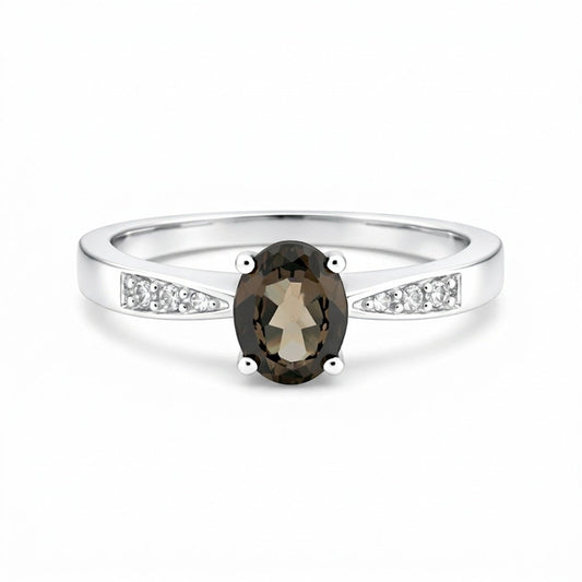 Topaz Oval Solitaire Ring 2.50 Ct. 925 Sterling Silver Valentine's Day Fine Jewe