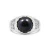 Black Pearl Solitaire Ring 7.50 Ct. Round Cut 925 Sterling Silver Stackable Band
