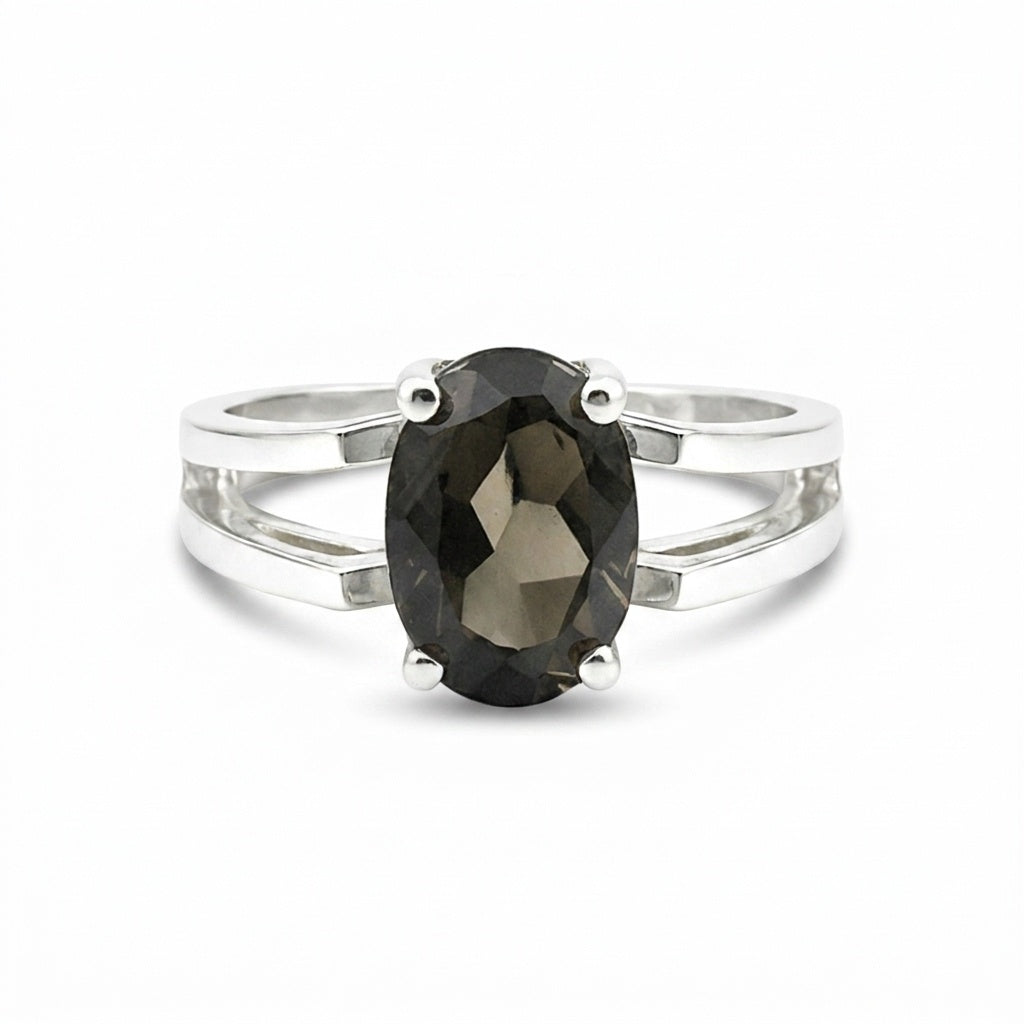 Oval Cut Topaz Ring 2.80 Ct. 925 Sterling Silver Eternity Band Gift for Her
