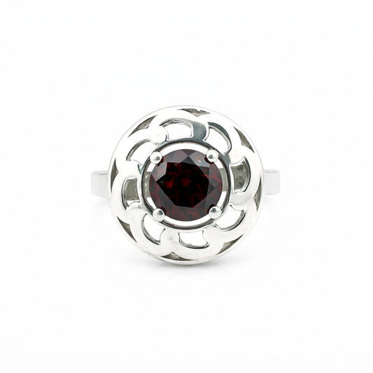 Red Garnet Round Ring 9.00 Ct. 925 Sterling Silver Stackable Eternity Band Gift