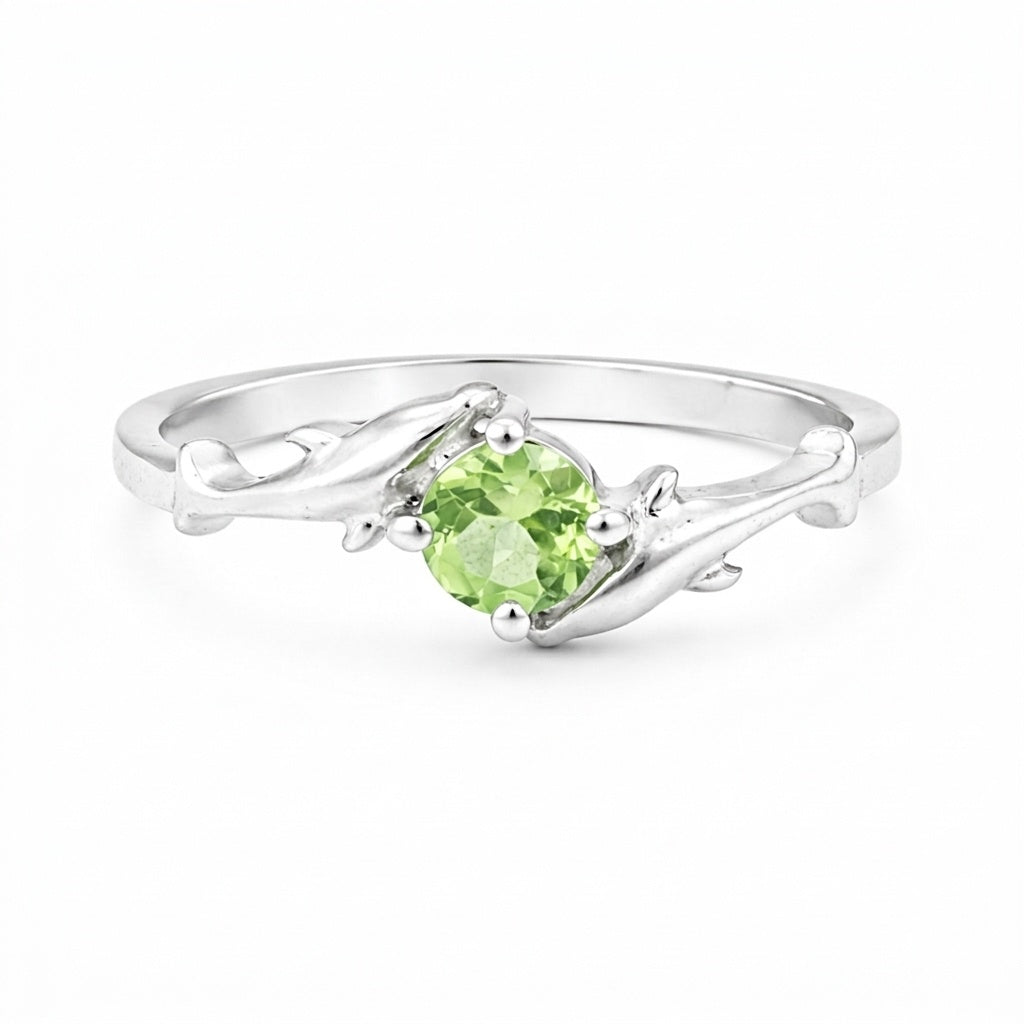5.50 Ct. Green Amethyst Ring Round Cut 925 Sterling Silver Eternity Band Fine Gi