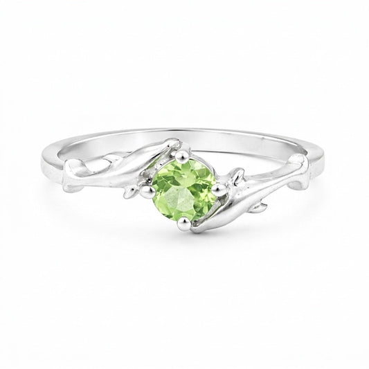 5.50 Ct. Green Amethyst Ring Round Cut 925 Sterling Silver Eternity Band Fine Gi