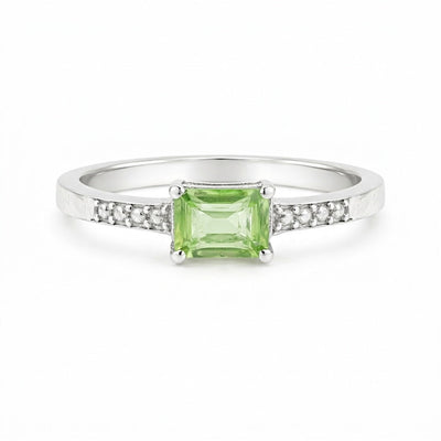 Amethyst Emerald Solitaire Gemstone Ring 3.30 Ct. 925 Sterling Silver Women Gift