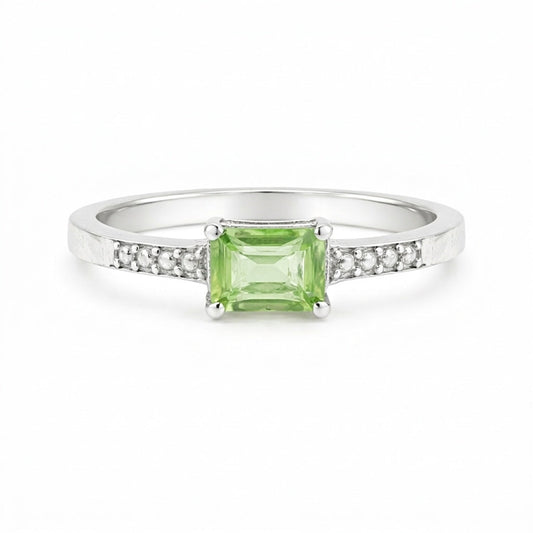 Amethyst Emerald Solitaire Gemstone Ring 3.30 Ct. 925 Sterling Silver Women Gift