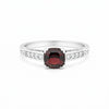 Red Garnet Cushion Cut Solitaire Ring 1.50 Ct. 925 Sterling Silver Gift for Her