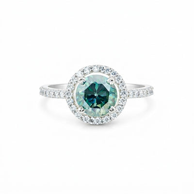 Blue Moissanite Solitaire Ring 6.50 Ct. Round Cut 925 Sterling Silver Stackable