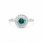 Blue Moissanite Solitaire Ring 6.50 Ct. Round Cut 925 Sterling Silver Stackable