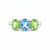 Green Amethyst Oval Ring 2.00 Ct. 925 Sterling Silver Stackable Eternity Band Gi