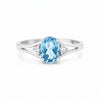 2.45 Ct. Blue Aquamarine Ring Oval Cut 925 Sterling Silver Eternity Band Fine Gi
