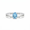 Blue Aquamarine Oval Cut Solitaire Ring 2.10 Ct. 925 Sterling Silver Gift for He