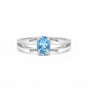 Blue Aquamarine Oval Cut Solitaire Ring 2.10 Ct. 925 Sterling Silver Gift for He