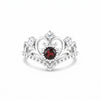 Red Garnet Solitaire Ring 4.50 Ct. Round Cut 925 Sterling Silver Stackable Band