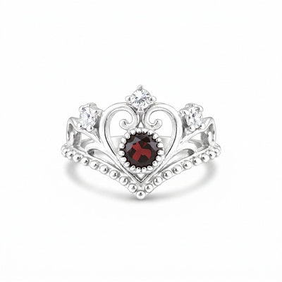 Red Garnet Solitaire Ring 4.50 Ct. Round Cut 925 Sterling Silver Stackable Band