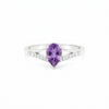 Pear Cut Amethyst Ring 1.25 Ct. 925 Sterling Silver Eternity Band Gift for Her