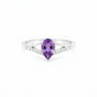 Pear Cut Amethyst Ring 1.25 Ct. 925 Sterling Silver Eternity Band Gift for Her