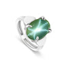 6.50 Ct. Sapphire Oval Cabochon Cut Ring 925 Sterling Silver Women Fine Jewelry