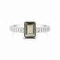 Brown Topaz Emerald Ring 1.24 Ct. 925 Sterling Silver Stackable Eternity Band Gi